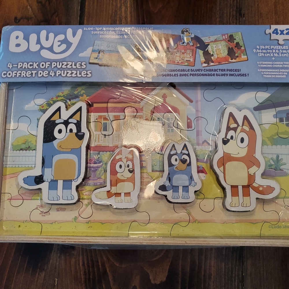 Bluey 4 piece puzzle set brand new